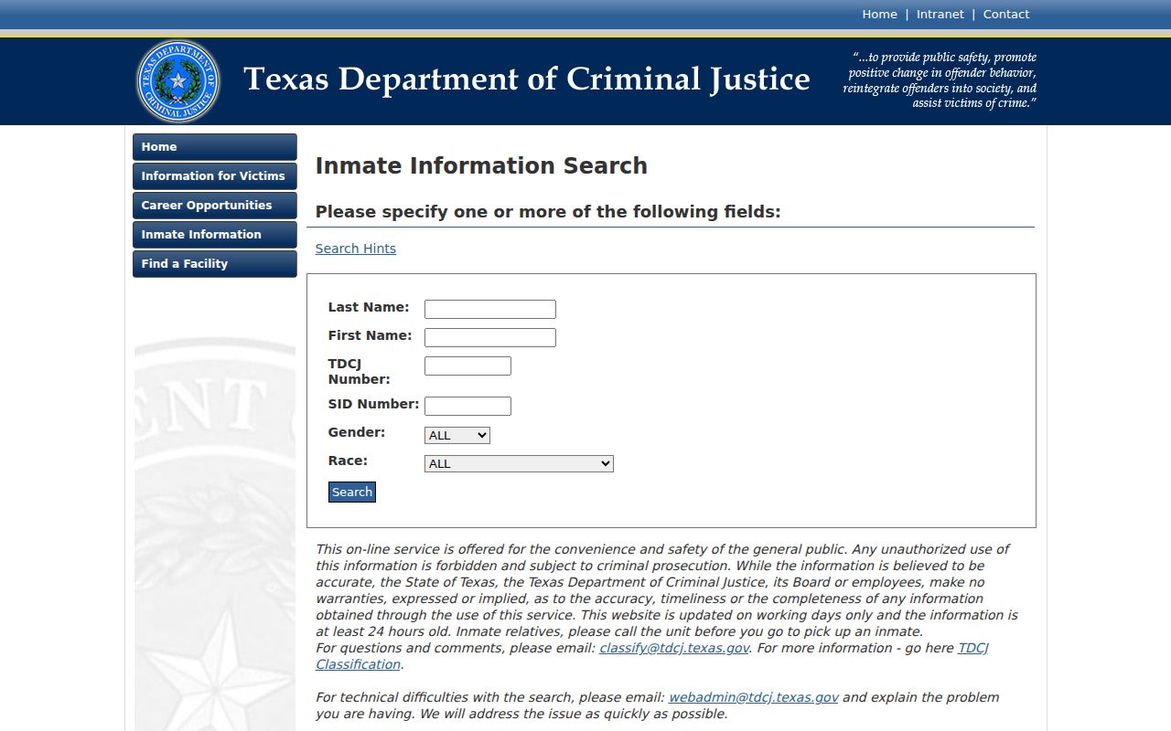 Bexar County arrest search state prison locator