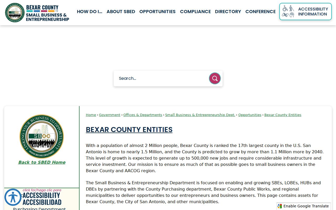Bexar County entities and city routing reference