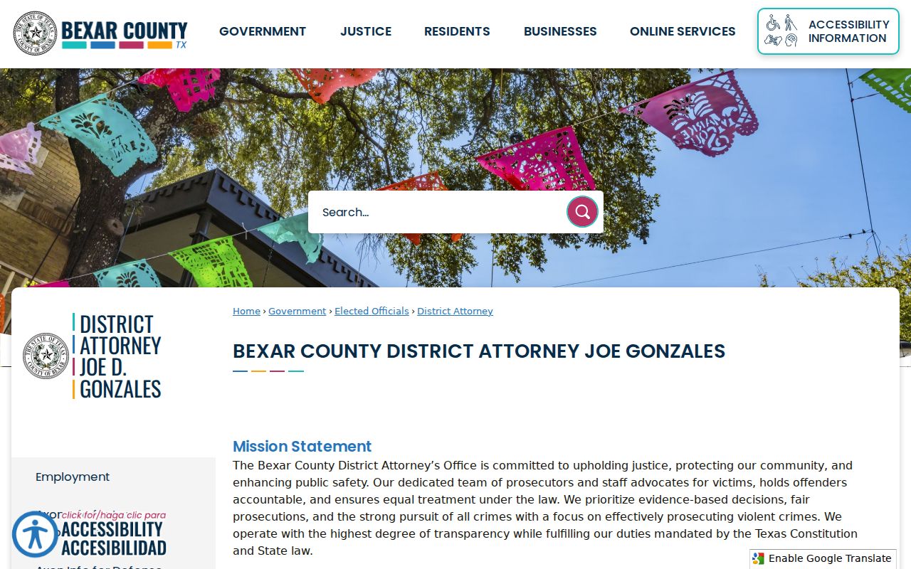 Bexar County criminal case prosecution office
