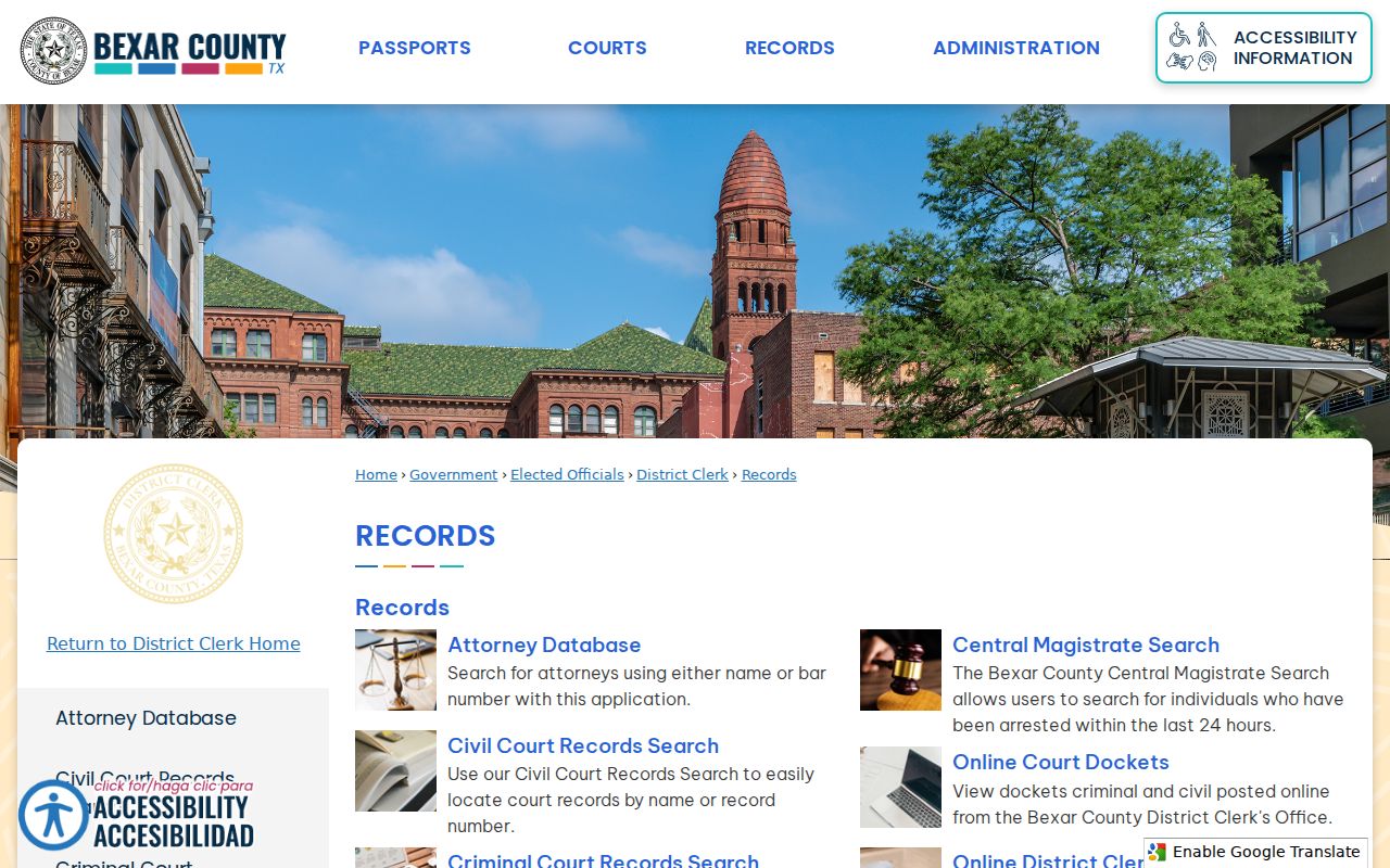 Bexar County felony court case records channel