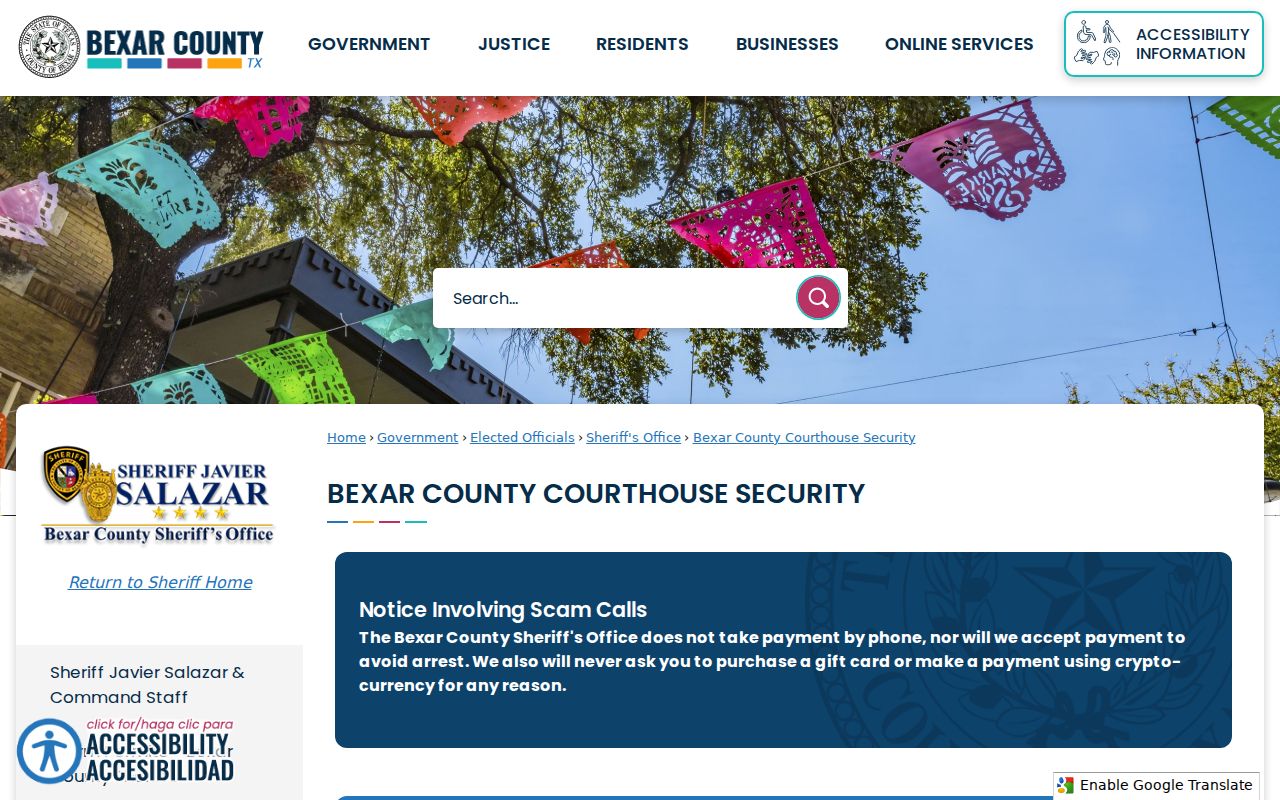 Bexar County criminal court visitor access rules